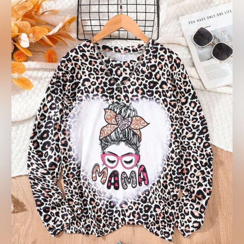 Leopard Print Shirt with Graphic Design